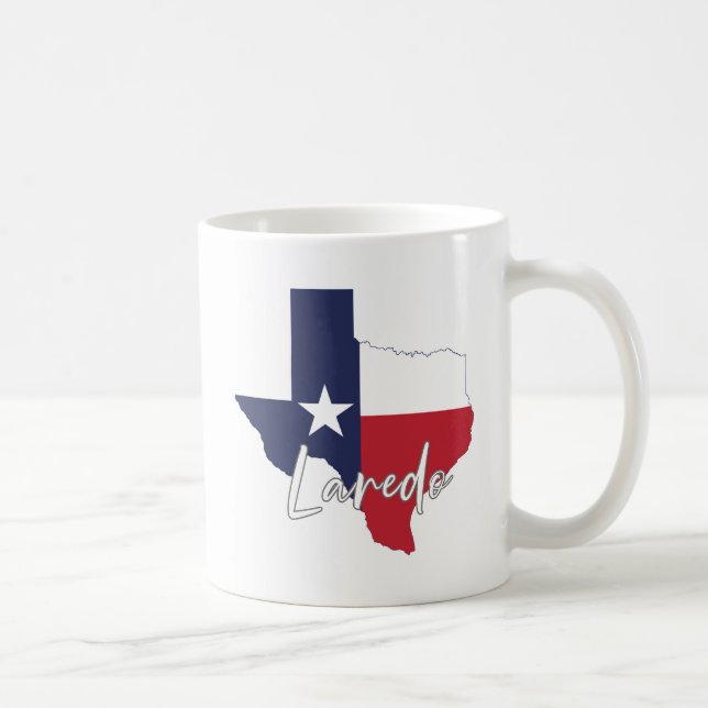 Laredo, Texas Flag Map Coffee Mug (Right)