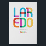 Laredo Texas Mid Century, Pop Art, Faux Canvas Print<br><div class="desc">Laredo Texas classic retro throwback style from the 60s 70s and 80s. Bright primary colours in the 20th-century abstract art style with simple geometric elements. Vintage pop art. Simple bold,  wear your hometown out loud.</div>