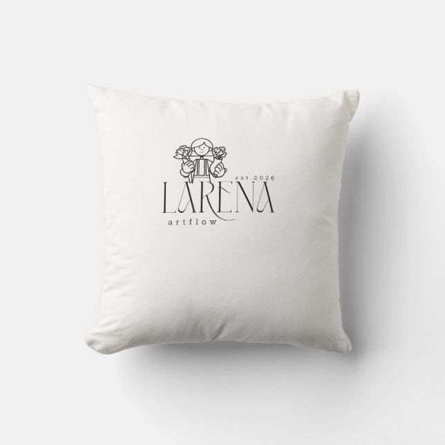 LARENA Artflow – Floral Logo Emblem Cushion (Front)