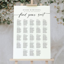 Large 23 Tables Find Your Seat Seating Chart
