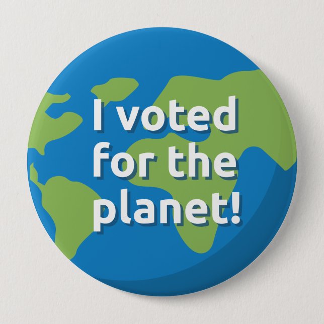Large 4in button - Voted for the climate (Front)