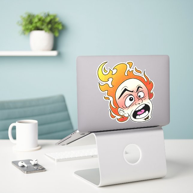  Large 8" x 8" Custom-Cut Vinyl Sticker (Laptop On Desk)