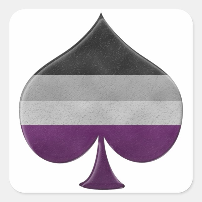 Large Ace Symbol in Asexual Pride Flag Colours Square Sticker (Front)