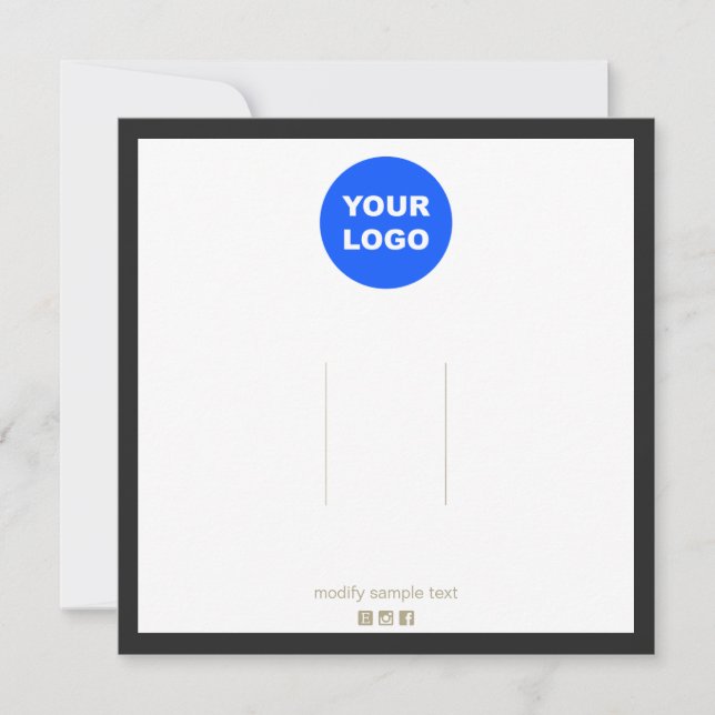 Large Add Logo Black Border Hairclip Display Invitation (Front)