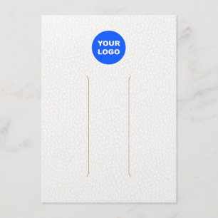 Large Add Logo White Leather Hair Clip Display Enclosure Card