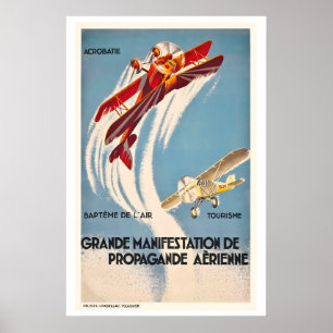 Large Aerial Propaganda Event Vintage Exhibition Poster