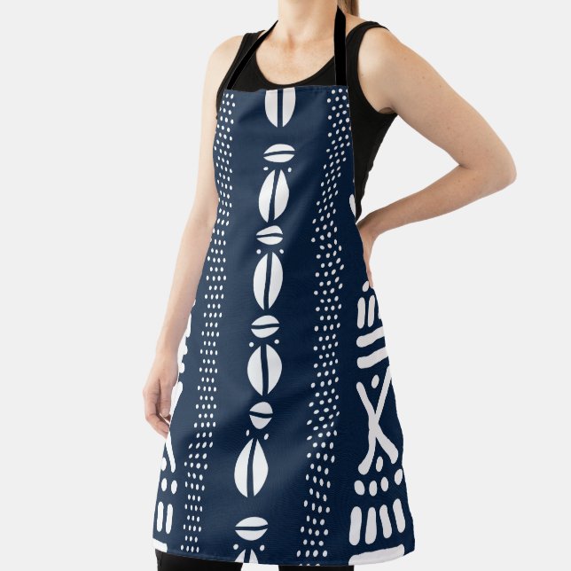 Large African Bogolan Inspired Mud Cloth Apron (Insitu)