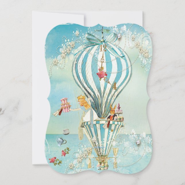 Large Alice In Wonderland DieCutParty Invitations (Front)