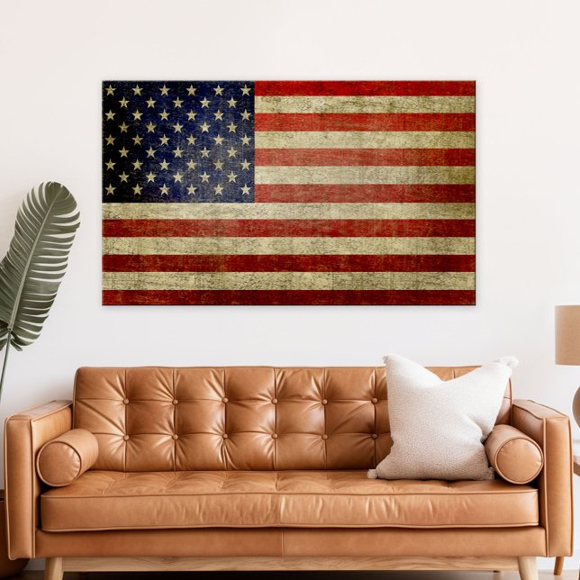 Large American Flag Poster (can be resized) (Vintage American Flag)