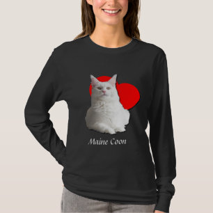 Large American Maine Coon Cat Love Heart Moggy   T-Shirt