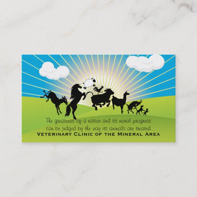 Large Animal  Business Card Dr Ben (Front)
