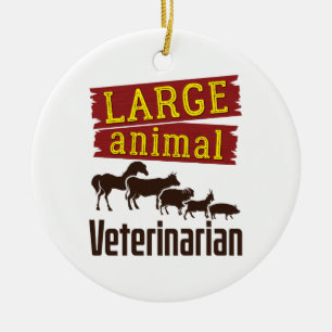 Large Animal Veterinarian Ceramic Tree Decoration