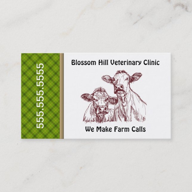 Large Animal Veterinary Business Card (Front)