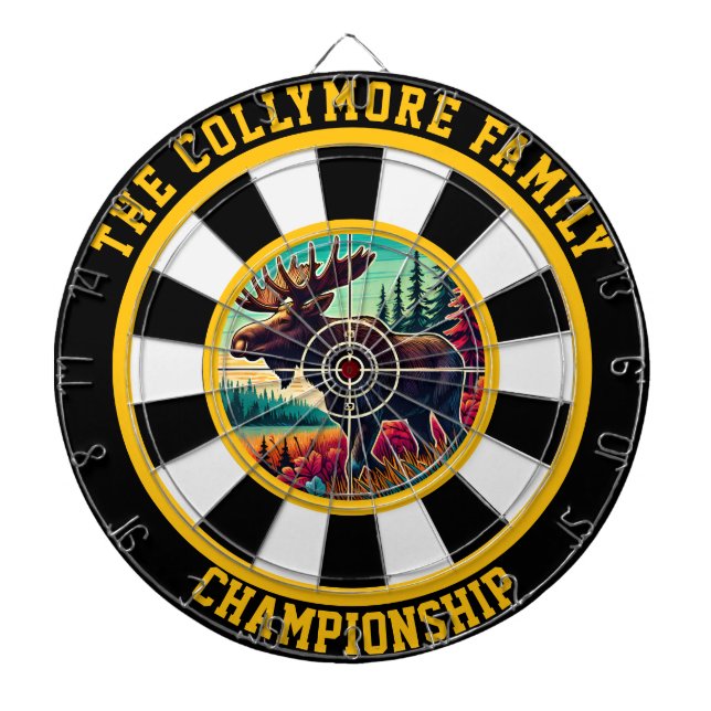 Large Antlered Moose Target Art Dartboard (Front)