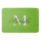 Large apple green bath mat with chic name monogram