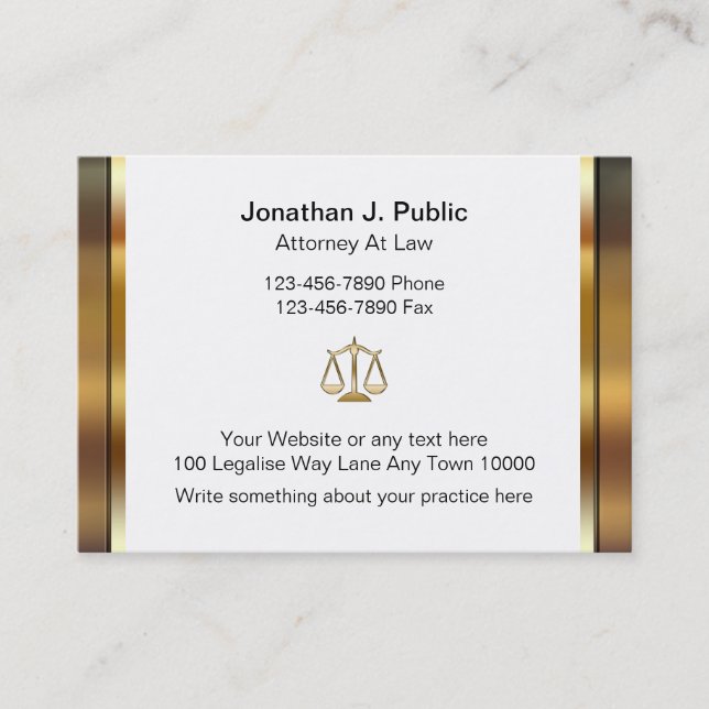 Large Attorney Business Cards (Front)