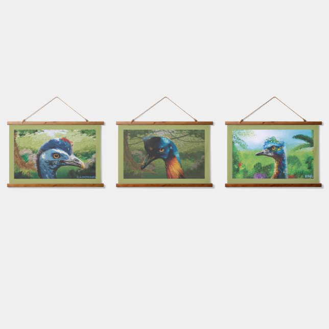 Large Australian Wild Birds Hanging Tapestry (Triple)