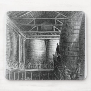 Large barrels in a brewery mouse pad