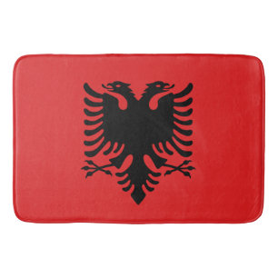 Large bath mat with flag of Albania