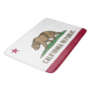 Large bath mat with flag of California, USA