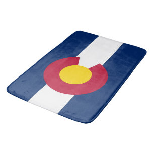 Large bath mat with flag of Colorado, USA