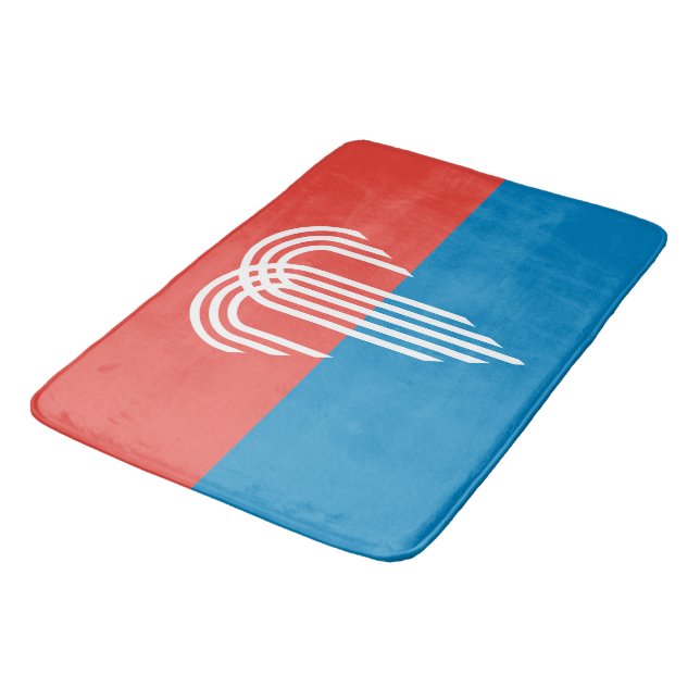 Large bath mat with flag of Kansas City (Angled)