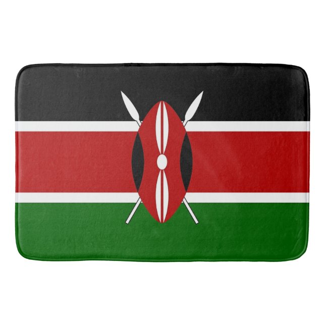 Large bath mat with flag of Kenya (Front)