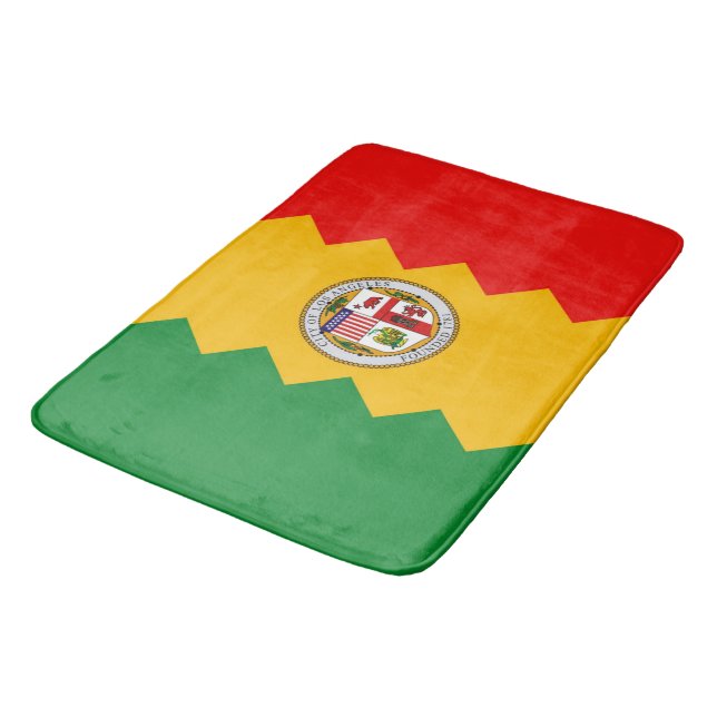 Large bath mat with flag of Los Angeles, USA (Angled)