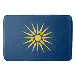 Large bath mat with flag of Macedonia, Greece