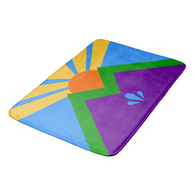 Large bath mat with flag of Manitou Springs (Angled)