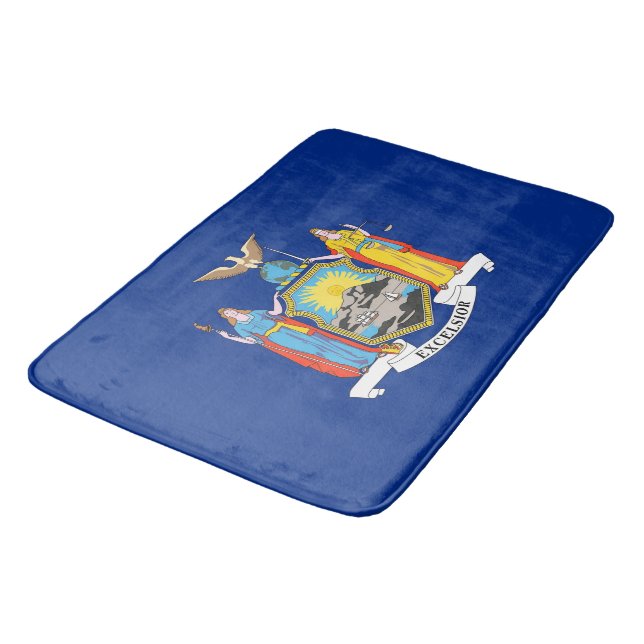 Large bath mat with flag of New York, USA (Angled)