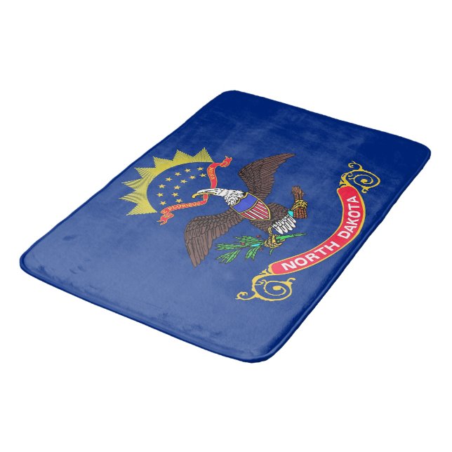 Large bath mat with flag of North Dakota, USA (Angled)