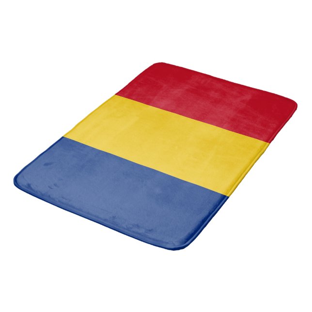 Large bath mat with flag of Romania (Angled)