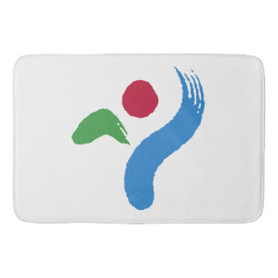 Large bath mat with flag of Seoul, South Korea