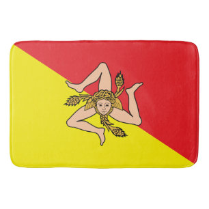 Large bath mat with flag of Sicily