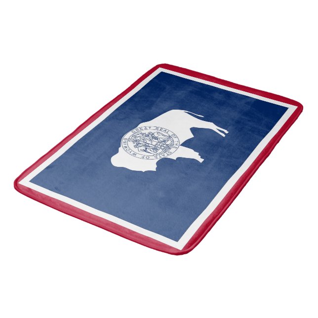 Large bath mat with flag of Wyoming, USA (Angled)