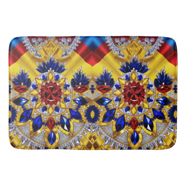 Large bath mat with Romanian Colours (Front)