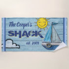 Large beach towel Custom name Shack