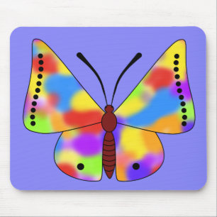 Large Beautiful Butterfly with Rainbow Wings Mouse Pad