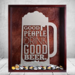 Large Beer Cap Shadow Box & Beer Quote Engraving<br><div class="desc">Personalised Beer Cap Holder 19"w X 22"hx2.75" (a.k.a. Drop Box) is handmade of pinewood and stained with either classic black or bombay mahogany. The shadow box can hold about a lot of beer caps and the glass front is exquisitely laser etched with any one of our stunning designs or a...</div>