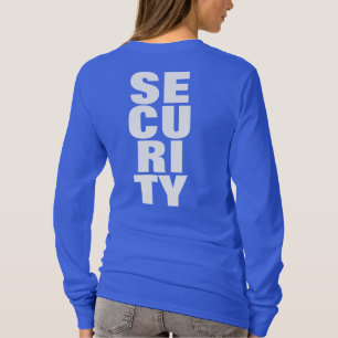 Large Big Font Text Royal Blue Womens Security T-Shirt