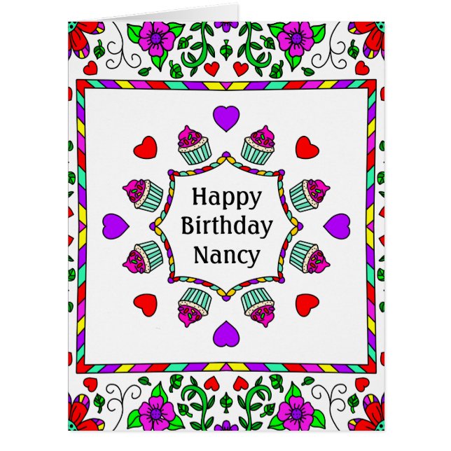 Large Birthday Card Inside Colouring Page (Front)