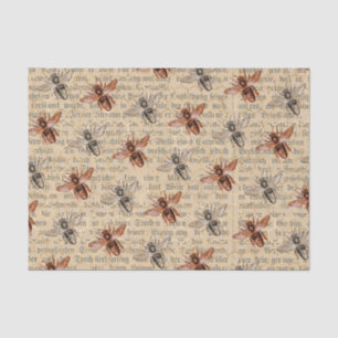 Large Black and Copper Bees Tissue Paper