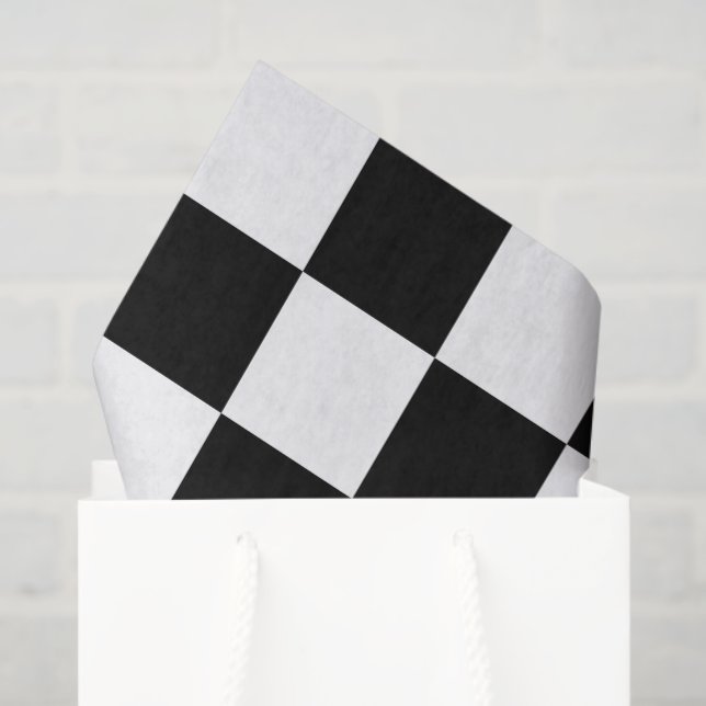 Large Black and White Checked Tissue Paper (Gift Bag)