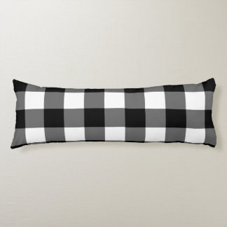 Large black and white gingham bed cushion