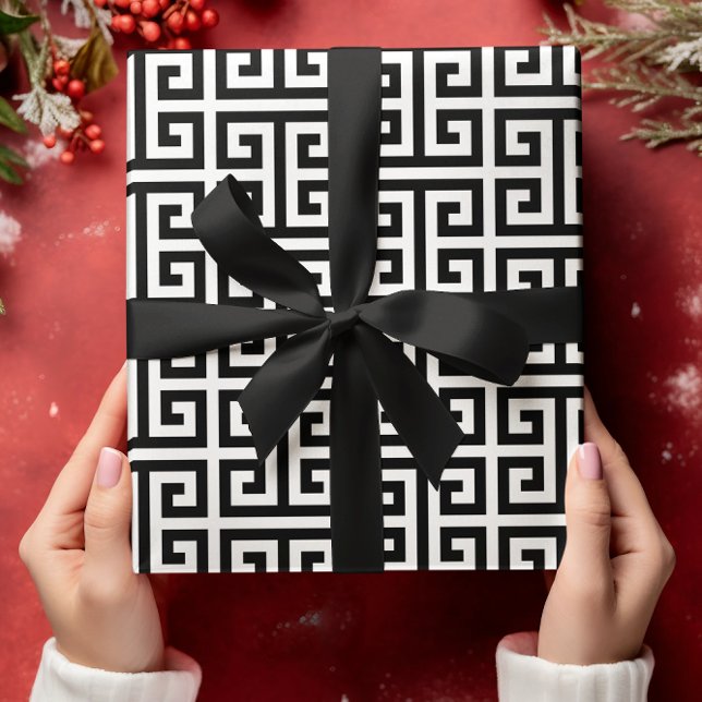Large Black and White Greek Key Pattern Wrapping Paper (Large Black and White Greek Key Pattern Wrapping Paper)