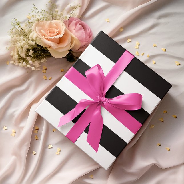 Large Black and White Horizontal Stripes Wrapping Paper (Large Black and White Horizontal Stripes Wrapping Paper)