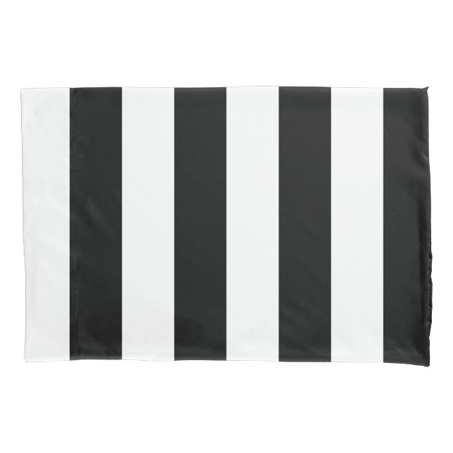 Large Black and White Stripes Pillowcase (Front)