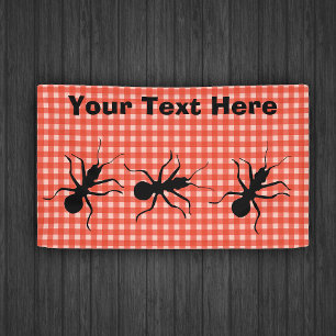 Large Black Ants Marching Fun Picnic Tablecloth Banner
