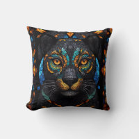 Large Black Cat Mosaic stained Glass effect 